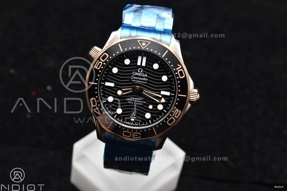 Ceramic A8800 Edition RG Seamaster Best Black SS on VSF Bracelet SS Black Diver Dial 300M 1:1 0104